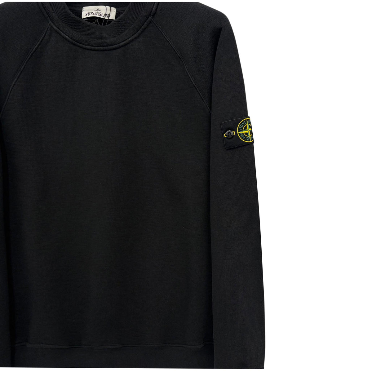 STONE ISLAND Heavy Cotton Woven Patch Sweatshirt Black Men