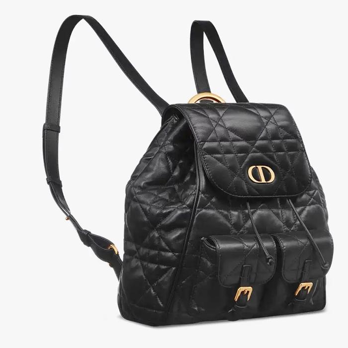 DIOR Caro Medium Backpack Black Leather M6301UNOZ M900