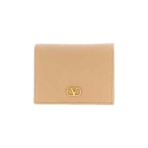 VALENTINO Signature V Logo Bifold Wallet Rose Sand 8W2P0AJ3 SNP WRP