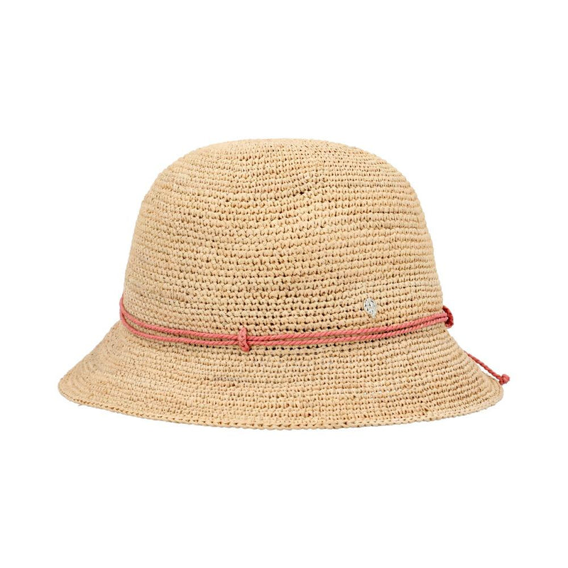HELEN KAMINSKI Tropical Nougat Villa 6 Metal Logo Cloche Buck HAT50136 NAPO NAPO