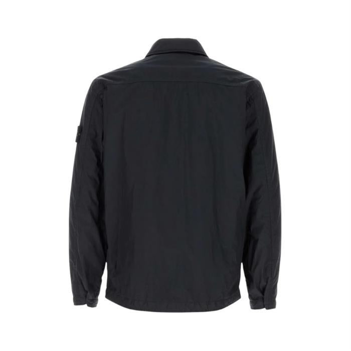 STONE ISLAND Stretch Old Effect Overshirt Down Jacket Black