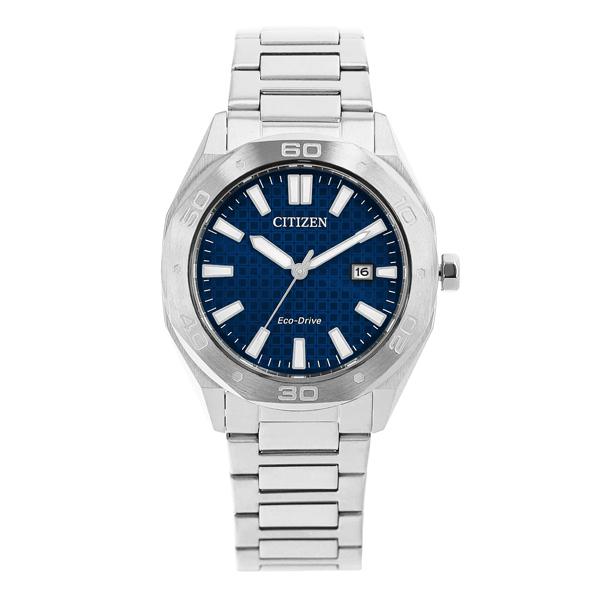 CITIZEN Blue Dial Octagonal Stainless Steel Men’s Watch BM7630 80L