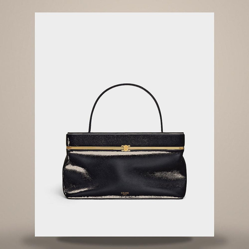 CELINE Rectangular Soft Calfskin Black Clutch 123702J75 38NO