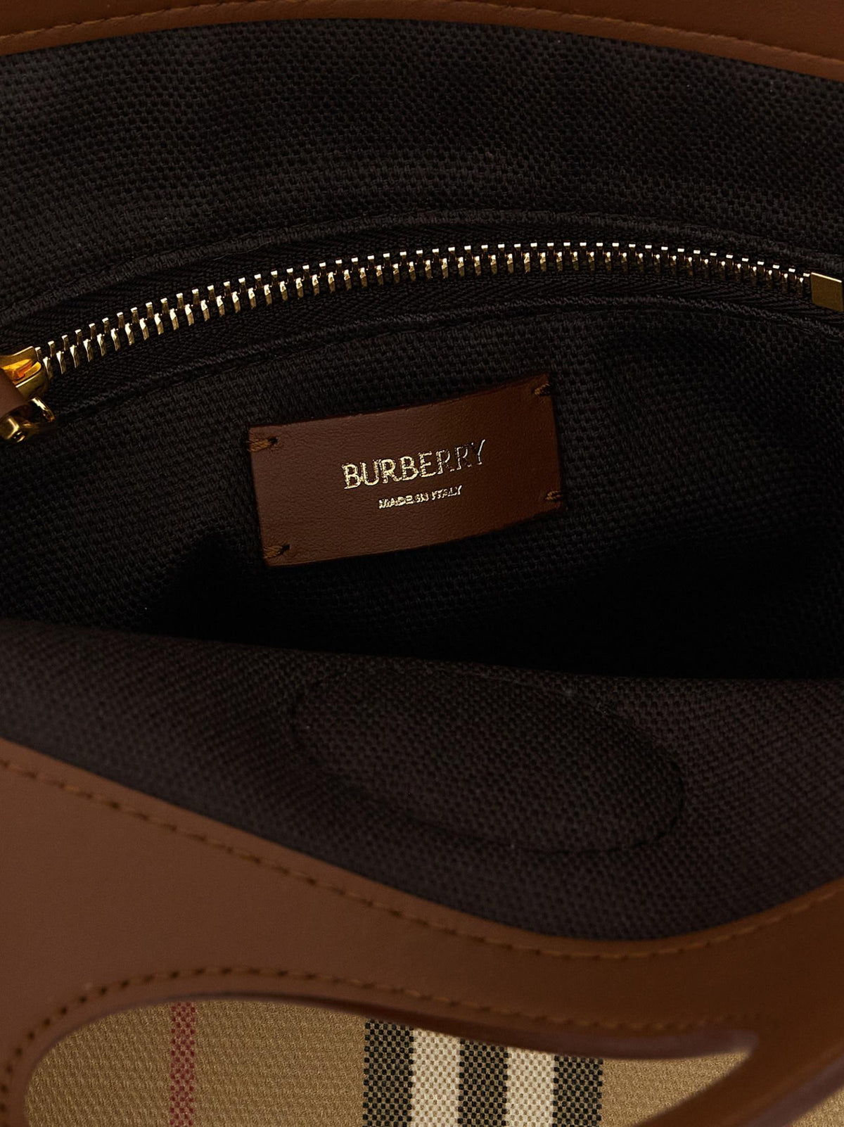 BURBERRY Archive Beige Canvas Leather Tote Bag