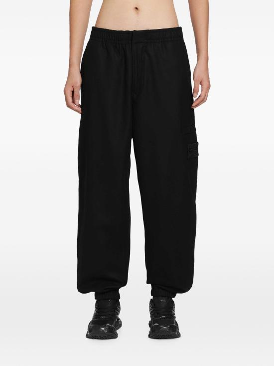 STONE ISLAND Black Cotton Fleece Jogger Sweatpants Men L2S153100024 S0F24 V0029