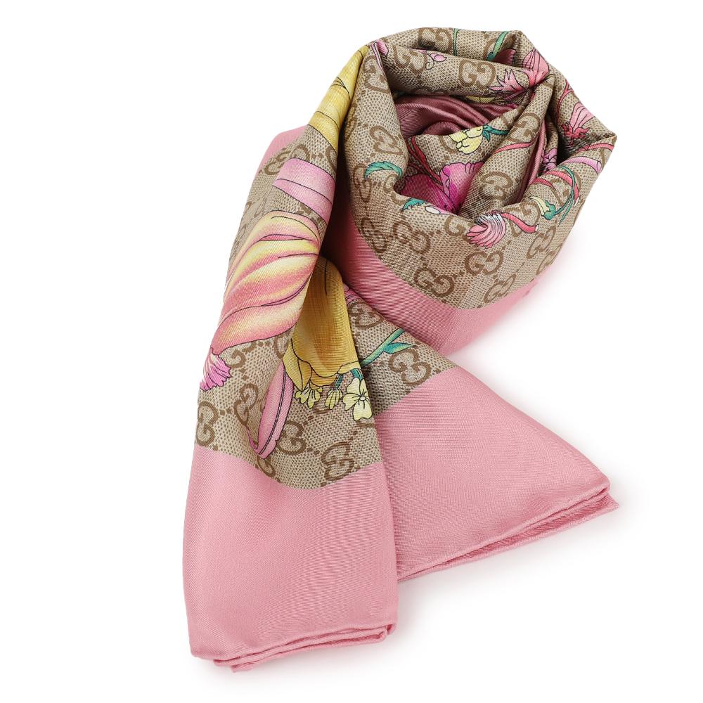 GUCCI Print GG Silk Twill Carré Scarf