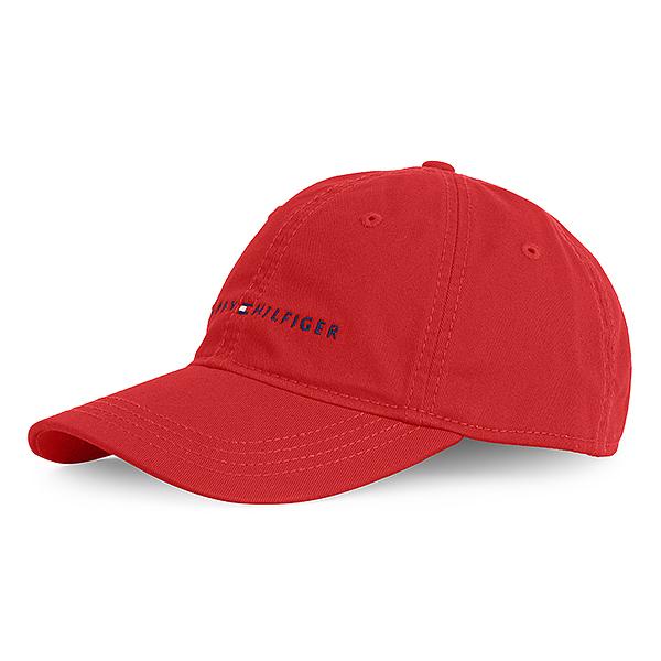 TOMMY HILFIGER Unisex Cotton Baseball Cap Red