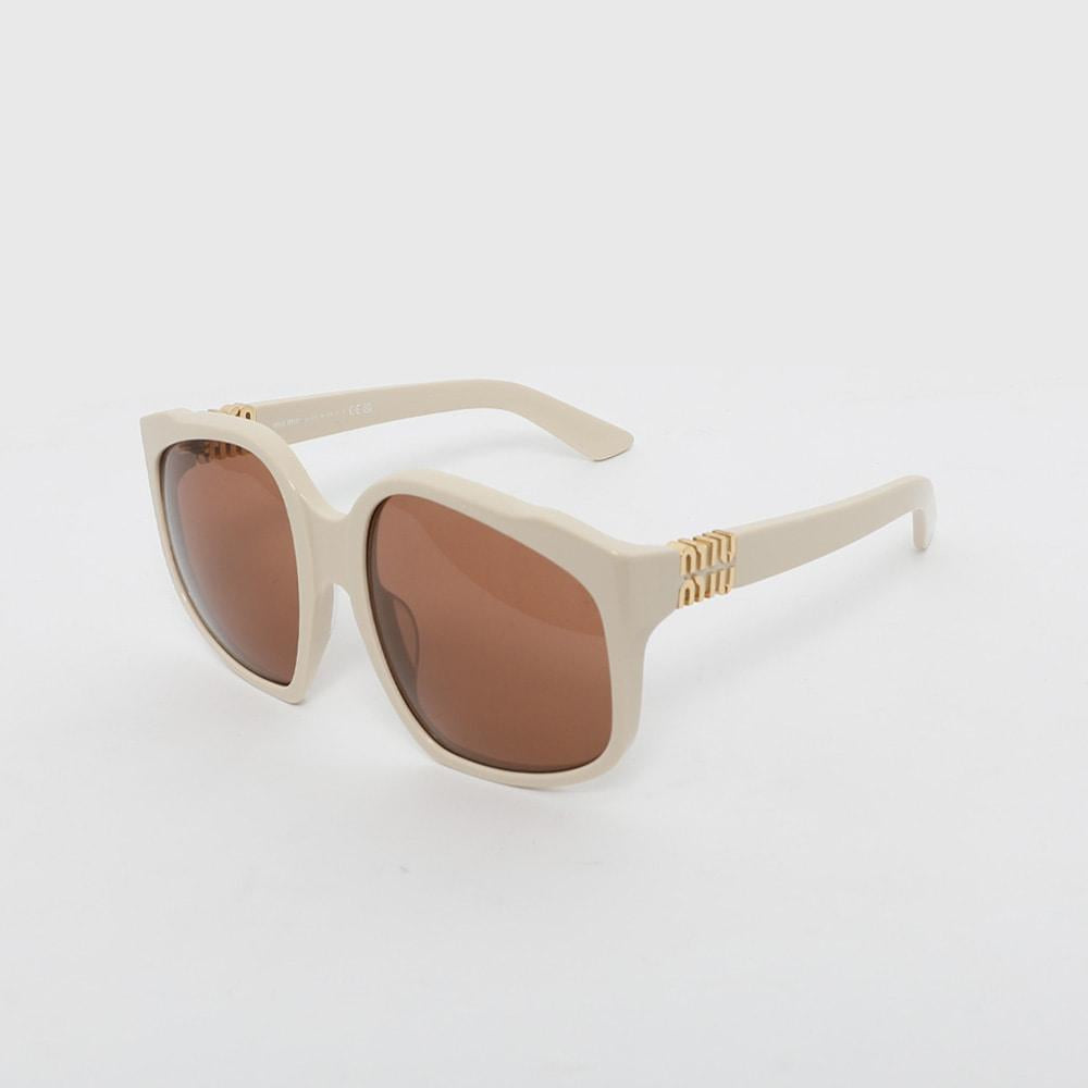 Miu Miu Milk White Frame Chocolate Lens Women’s Sunglasses 0MU A07S 21D90Q