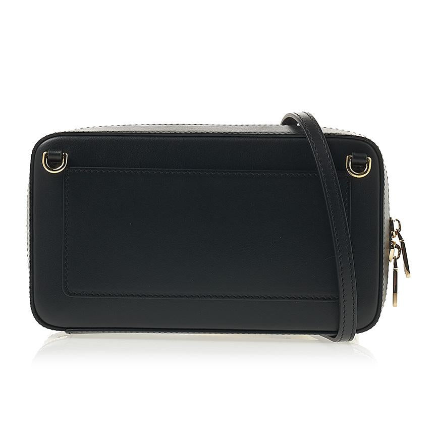 D&G Women’s DG Logo Camera Bag Black Crossbody Leather
