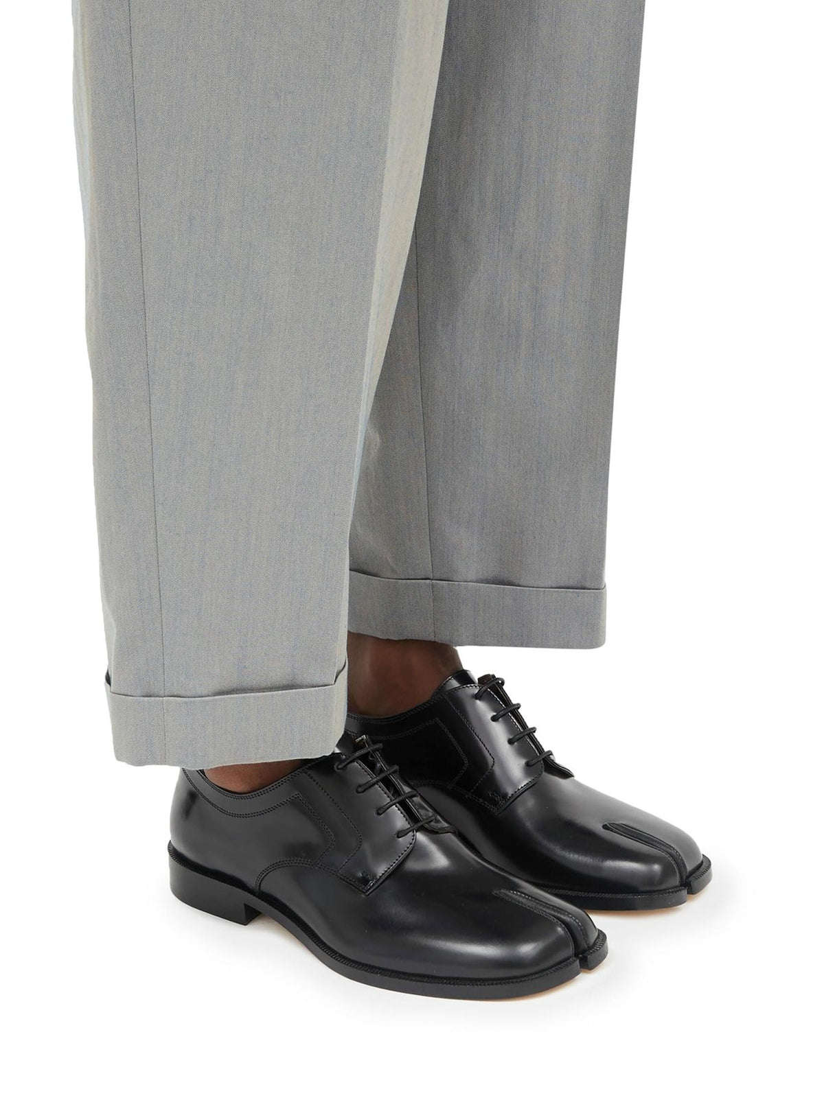 Maison Margiela Black Leather Derby Shoes for Men