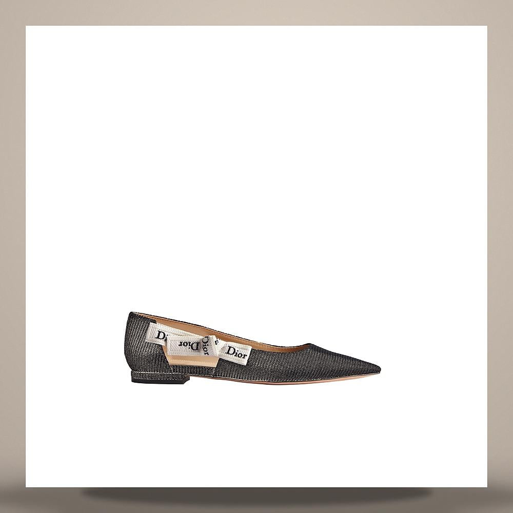 DIOR J’Adior Ballet Flats Black Technical Fabric Shoes KDF156NVA S900