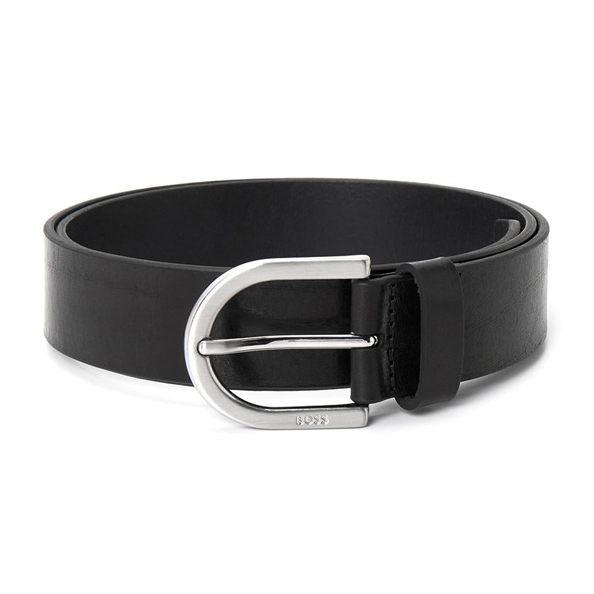 HUGO BOSS Men's Leather Belt Black