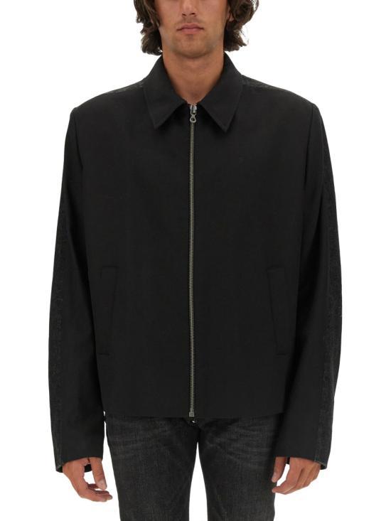 DIESEL Black Cotton Zip-Up Jacket for Men A143980CBCL9XX BLACK DOM