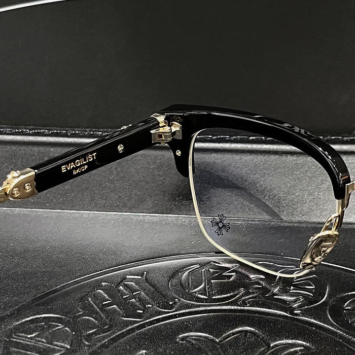 Chrome Hearts Black Gold Plate Eyeglasses Unisex