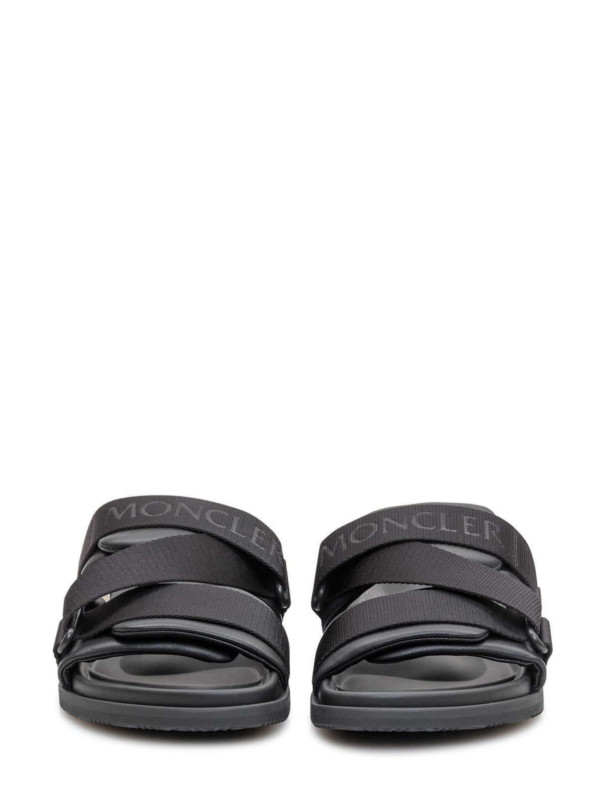 Moncler Black Leather Sandals