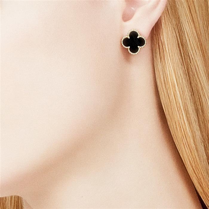 Van Cleef & Arpels Vintage Alhambra Earrings Gold Mother of Pearl