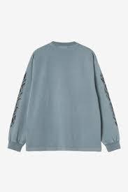 CARHARTT WIP Long Sleeve Sweatshirt M I036387 3GGGD VELVET BLUE GARMENT DYED DOM