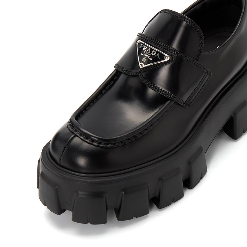 PRADA Brushed Leather Monolith Women’s Loafers 1D649M B4L F0002