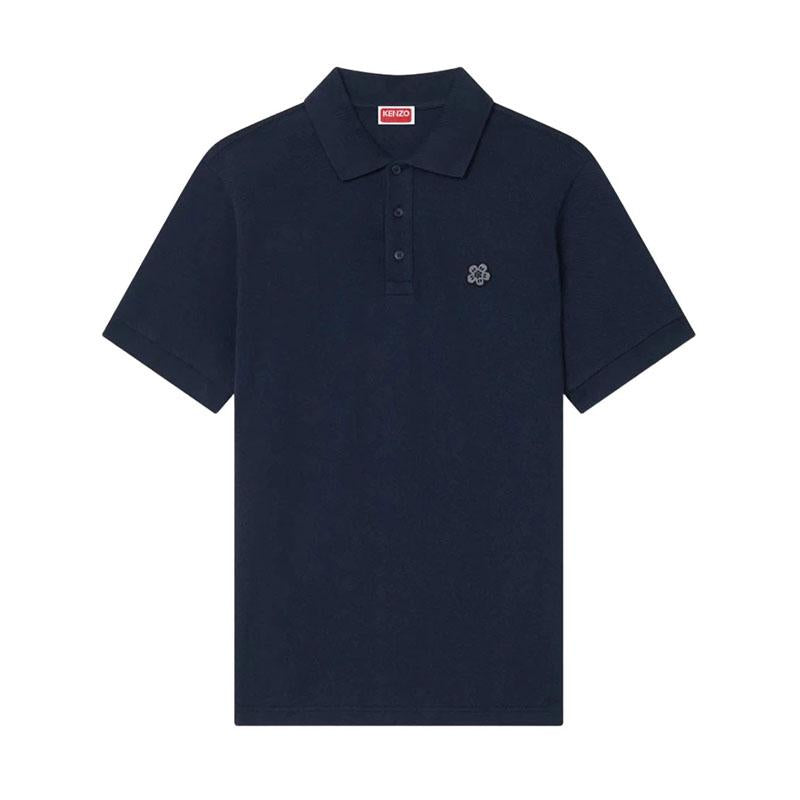 KENZO Navy Boke Flower Cotton Polo Shirt for Men