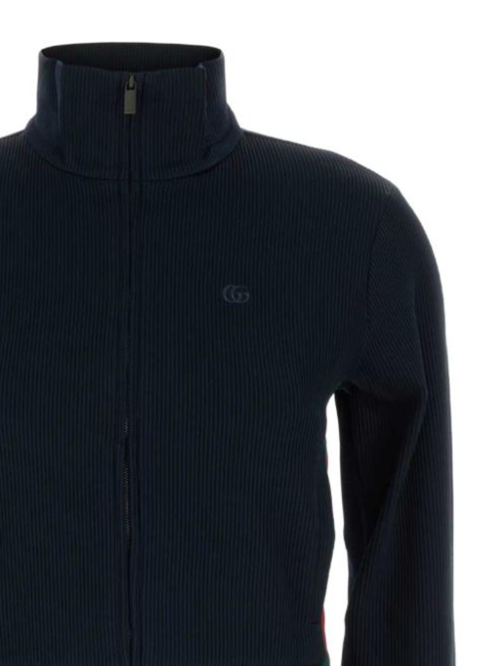 GUCCI Zip-Up Knit Sweater FW26 Navy