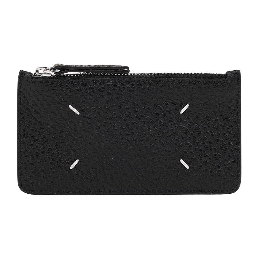 Maison Margiela Unisex Four-Stitch Leather Card Holder Black
