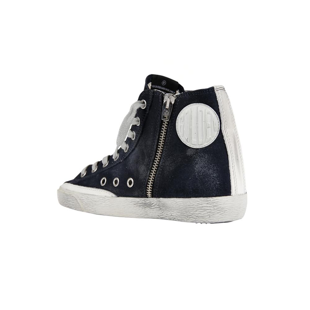 GOLDEN GOOSE White Navy Star High Top Sneakers Women