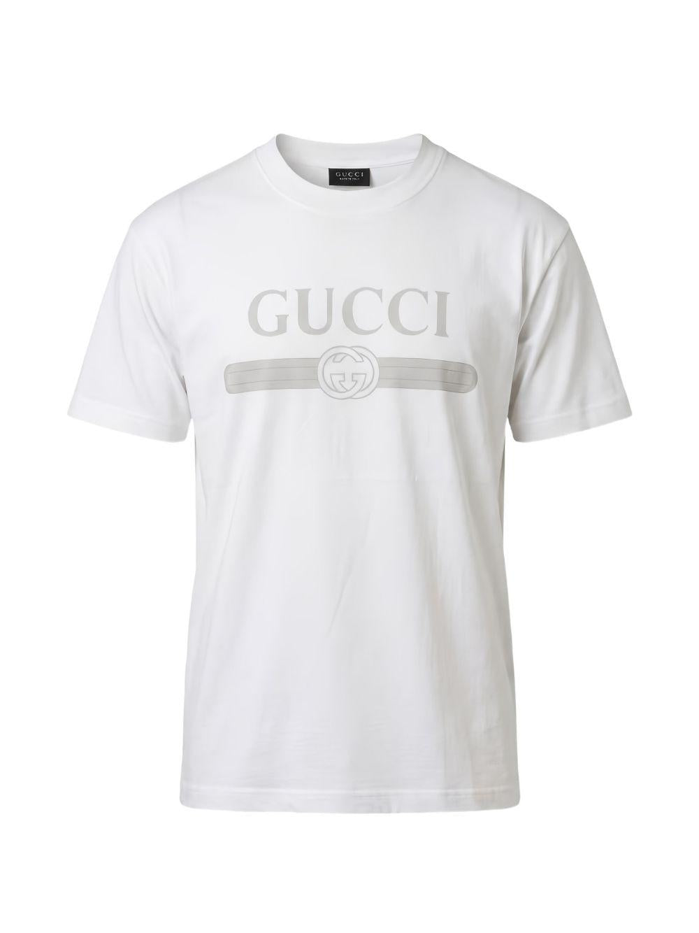 GUCCI Short Sleeve Logo T-Shirt Black Cotton Men