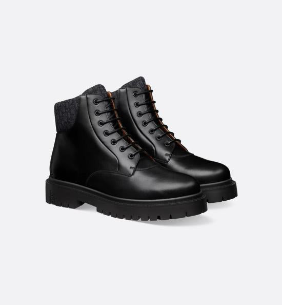 DIOR Men's Leather Boots 3BO389ABA900 BLACK DOM