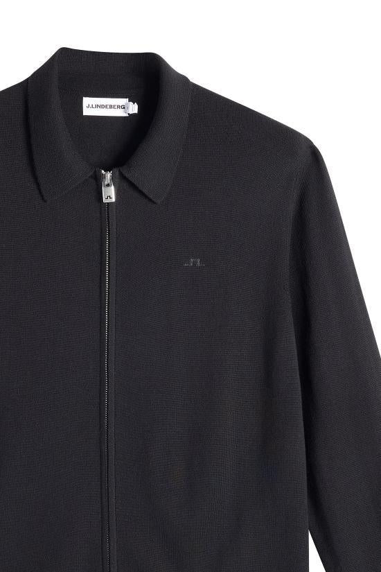 J LINDEBERG Men’s Knit Cardigan BMKW157809999 BLACK DOM