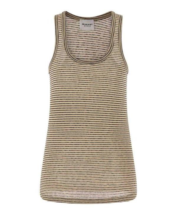 Isabel Marant Thea T-Shirt Black Beige Cotton Top