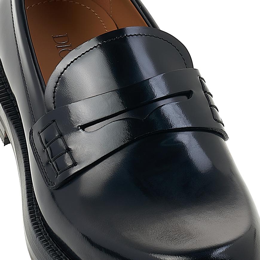 DIOR MEN Black Leather Carlo Loafers