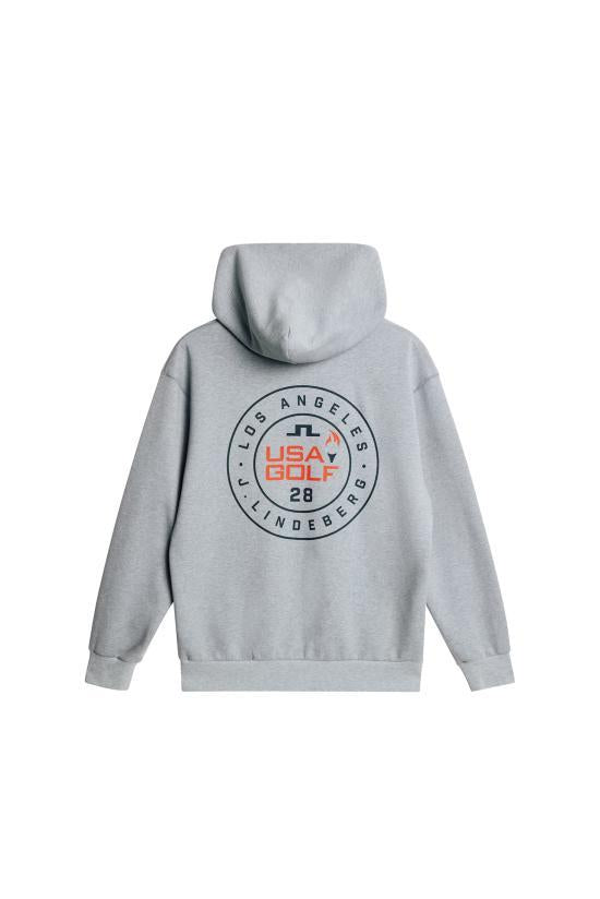 J LINDEBERG Women’s Hooded Sweatshirt GMJS15621U241 MEDIUM GREY MELANGE DOM