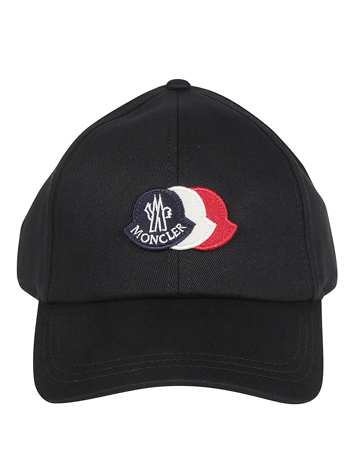 Moncler Black Cotton Logo Baseball Cap