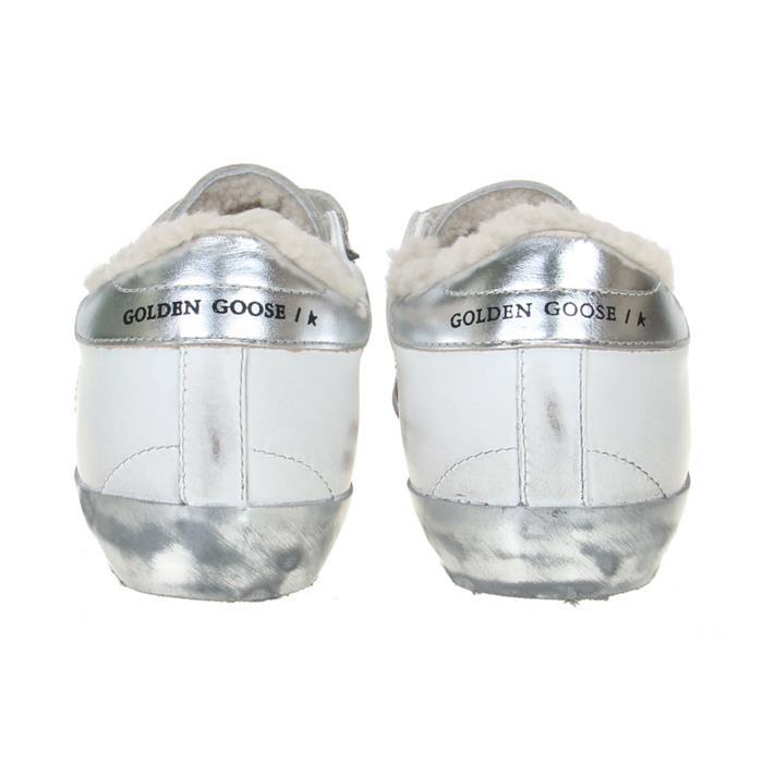 GOLDEN GOOSE Old School Glitter Low-Top Sneakers White Silver