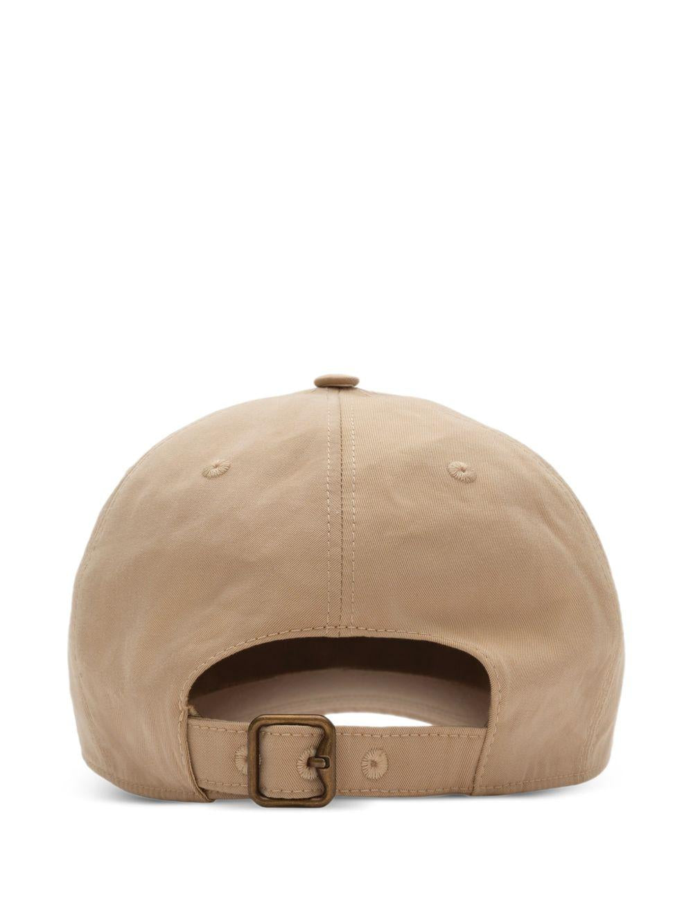 BURBERRY Black Cotton Logo Baseball Cap