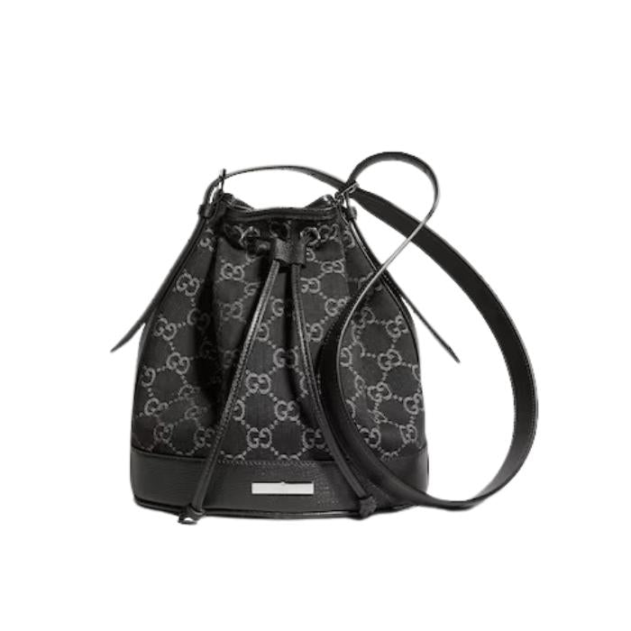 GUCCI Venice Small Bucket Bag Black Leather Shoulder Bag