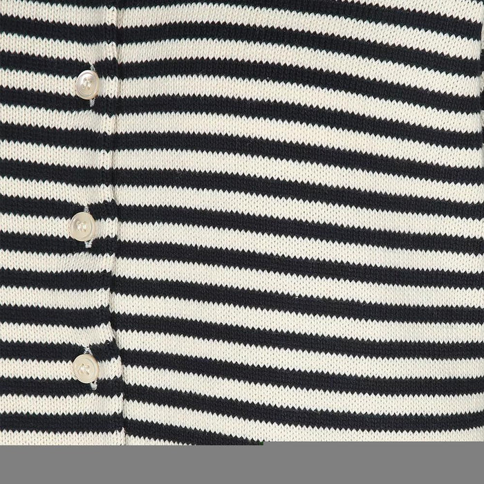 Max Mara ERITEA Striped Cardigan Ivory Navy 252534 6031