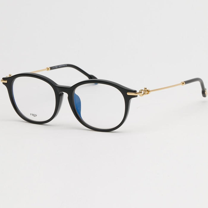 FRED Black Acetate Asian Fit Eyeglass Frames Unisex