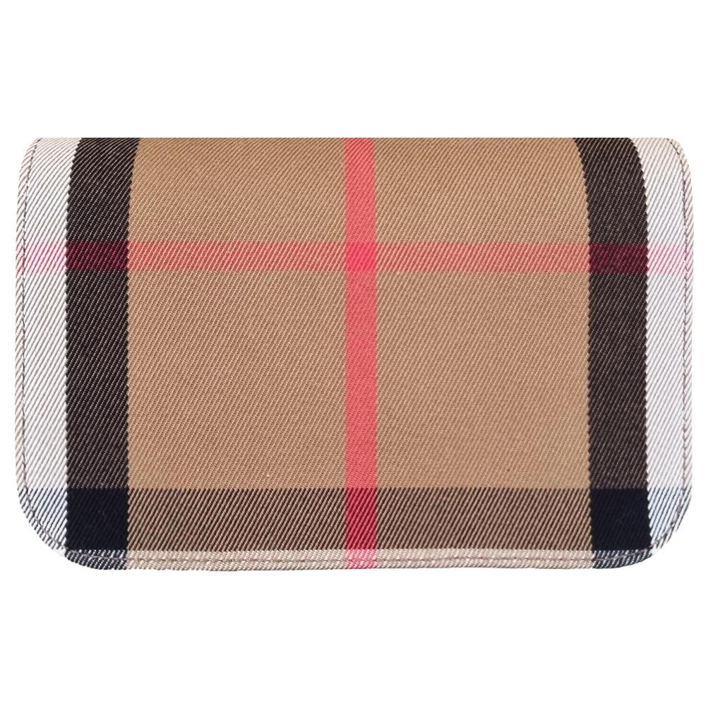 BURBERRY Madison Check Crossbody Bag Pale Cameo 8084493