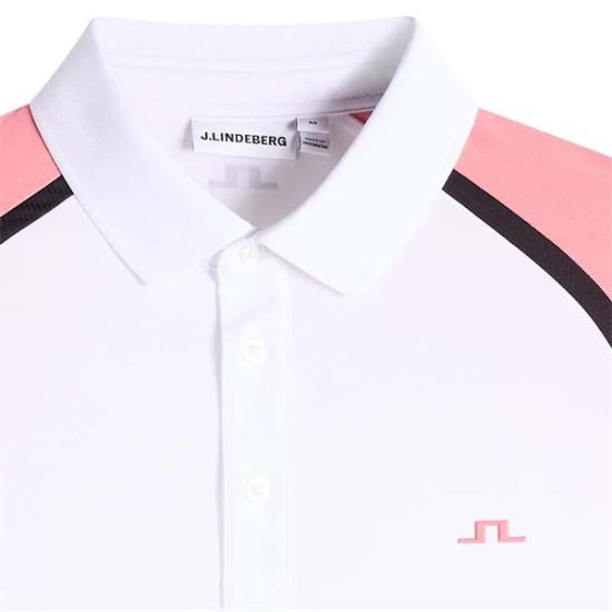 J LINDEBERG Short Sleeve Polo Shirt for Men GMJT15429S226 FLAMINGO PLUME DOM