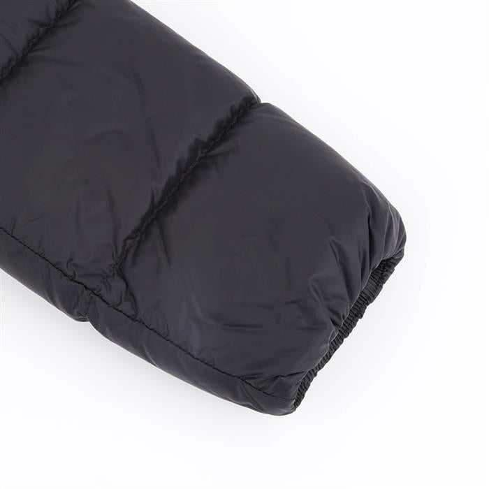 Moncler Hooded Shearling Trim Short Down Jacket Black Women’s
