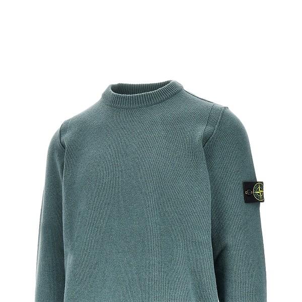 STONE ISLAND Wool Blend Round Neck Knit Sweater Navy Men