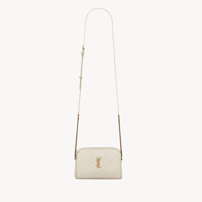 Saint Laurent White Lambskin GABY Camera Bag Tote Unisex