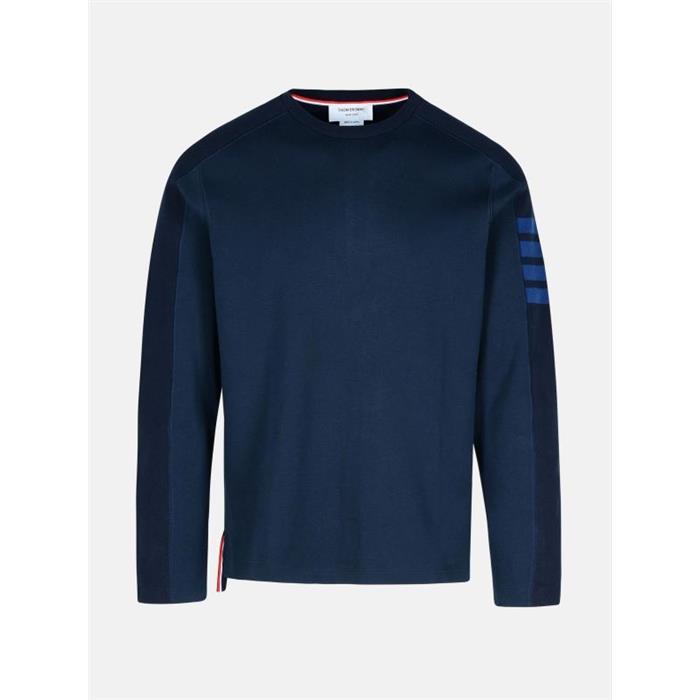 THOM BROWNE Navy Long Sleeve Crewneck Sweatshirt T-Shirt