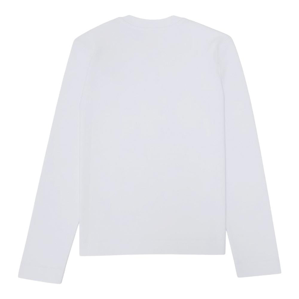 AMI Small Heart Logo Men’s Long Sleeve T-Shirt White Cotton