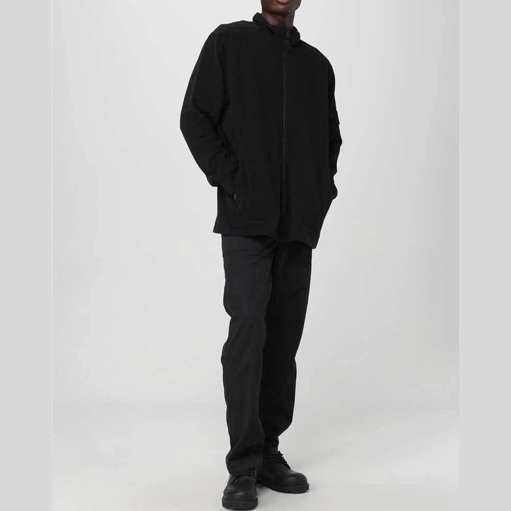 STONE ISLAND Stretch Cotton Fleece Track Jacket Black Men's Jacket