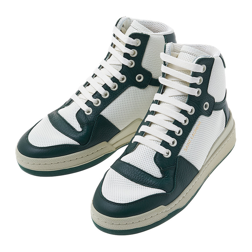 Saint Laurent Women's Perforated Leather Mid-Top Sneakers 610619 AAAS4 8513 1
