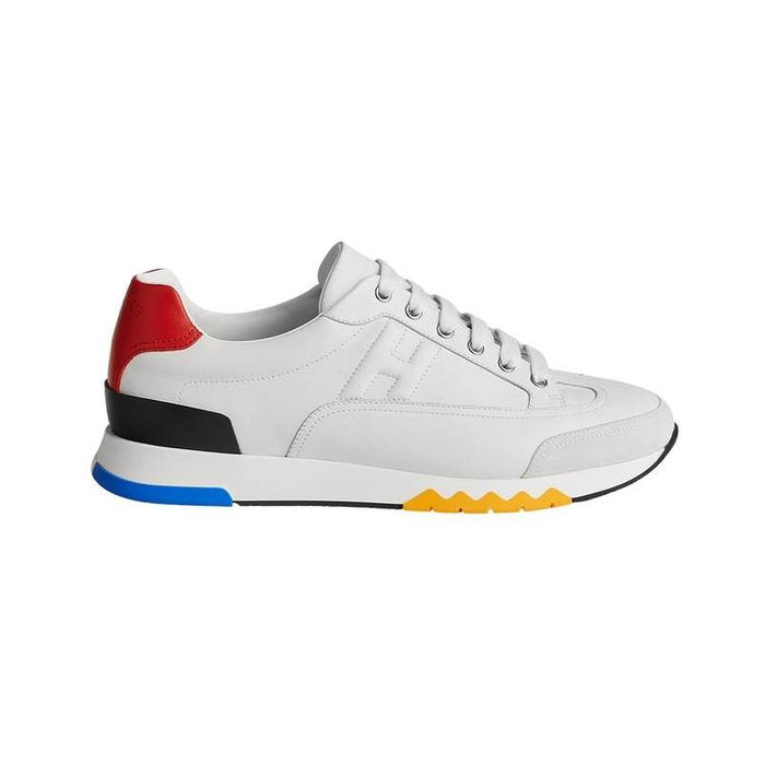 HERMES Trail Sneakers Calfskin Multicolor White Red Low Top Men