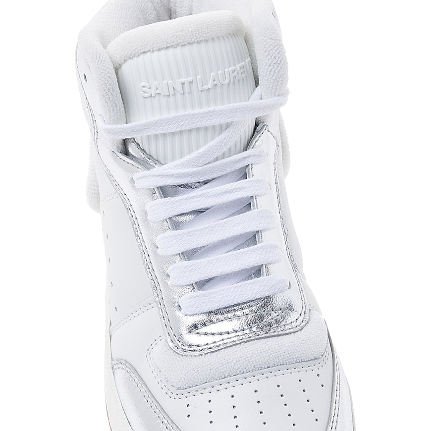 Saint Laurent Women's Grained Leather Mid-Top Sneakers 713655 AAAWS 1047 1