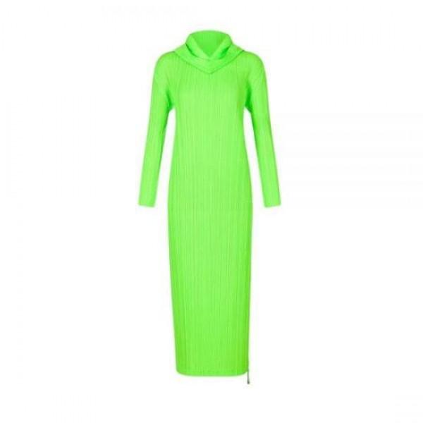 Issey Miyake Pleats Please Hooded Pleated Midi Dress PP38 JH136 67